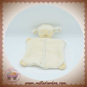 BABY CLUB C&A SOS DOUDOU MOUTON CHIEN PLAT ECRU RAYE BEIGE BLEU