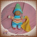 COROLLE DOUDOU POUPEE RAYE BLEU ORANGE MOUCHOIR MINIREVE VERT SOS