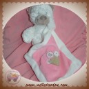 NICOTOY SOS DOUDOU OURS BLANC MOUCHOIR ROSE SOS