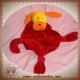 CARREBLANC SOS DOUDOU CHIEN ORANGE PLAT LOSANGE ROUGE NOEUD