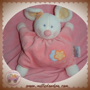 NATTOU SOS DOUDOU SOURIS QUASI PLATE ROSE FLEUR HOCHET SOS