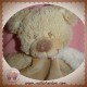 TEX SOS DOUDOU OURS POIL BEIGE PLAT MARRON ECHARPE ECRU SOS