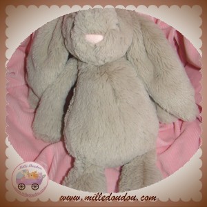 JELLYCAT SOS DOUDOU LAPIN MARRON BEIGE POIL