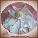 SOS DOUDOU ET COMPAGNIE LAPIN BEIGE PLAT LANGE TISSU ROSE