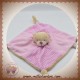 KEEL TOYS SOS DOUDOU OURS BEIGE PLAT ROSE NOEUD