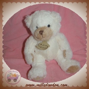 HISTOIRE D'OURS SOS DOUDOU OURS BLANC POIL BEIGE