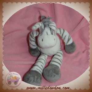 NICOTOY SOS DOUDOU ZEBRE BLANC ET GRIS 23 CM