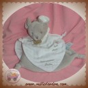 DOUDOU ET COMPAGNIE SOS SOURIS GRISE PLAT BLANC COLERETTE COEUR 1er DOUDOU