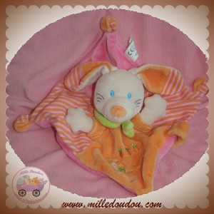 NICOTOY SOS DOUDOU LAPIN ECRU PLAT ORANGE ROSE CAROTTE