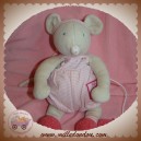 MOULIN ROTY SOS DOUDOU SOURIS LILA SALOPETTE RAYE ROSE MUSICAL SOS