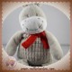 NICOTOY SOS DOUDOU ZEBRE CHEVAL GRIS ECHARPE ROUGE