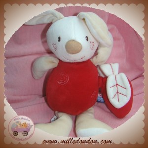 SUCRE D'ORGE SOS DOUDOU LAPIN BLANC ROUGE BEIGE MUSICAL