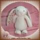 JELLYCAT SOS DOUDOU LAPIN POIL BLANC OREILLES FLEURS