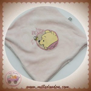 DISNEY SOS DOUDOU MOUCHOIR PLAT ROSE WINNIE BABY NOEUD CARREFOUR POOH