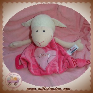 SIGIKID SOS DOUDOU MOUTON PLAT ROSE COEUR DENTITION