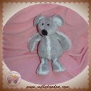 HISTOIRE D'OURS SOS DOUDOU SOURIS GRISE COUTURE BLANCHE 20 CM