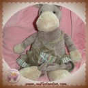 HISTOIRE D'OURS DOUDOU CHEVAL TAUPE MARRON SALOPETTE 60 CM SOS