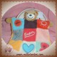 KALOO SOS DOUDOU OURS PLAT PATCHWORK SUPER COEUR SOLEIL DOS PLUME ORANGE