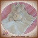 NATURE ET DECOUVERTES DOUDOU LAPIN POPIN PLAT ECRU DOS UNI BEIGE SOS