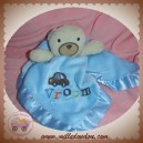 CARTER'S SOS DOUDOU OURS BEIGE PLAT BLEU VROOM SATIN VOITURE