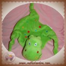 CARRE BLANC SOS DOUDOU CROCODILE PLAT VERT A POIS NOEUD