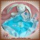 MOTS D'ENFANTS SOS DOUDOU LAPIN PLAT LOSANGE BLEU ECUREUIL HIBOU