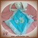 MOTS D'ENFANTS SOS DOUDOU LAPIN PLAT LOSANGE BLEU ECUREUIL HIBOU