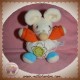 KALOO DOUDOU SOURIS BOULE BLANC FLEUR  SOS