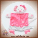 NICOTOY DOUDOU SOURIS PLATE ROSE FLEUR ROND GRIS SOS