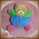 KALOO SOS DOUDOU OURS BEIGE BLEU BRAS VERT