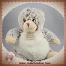 HISTOIRE D'OURS SOS DOUDOU OURS A POIL BLANC REFLET MARRON FONCE