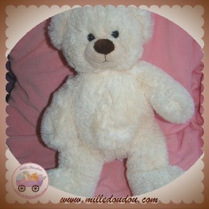 GIPSY SOS DOUDOU OURS BOUCLETTE BLANC ECRU 35 CM