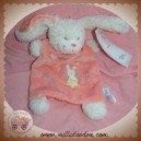 TEX SOS DOUDOU LAPIN BOUCLETTE BLANC PLAT SAUMON ROSE ETOILES