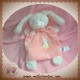 TEX SOS DOUDOU LAPIN BOUCLETTE BLANC PLAT SAUMON ROSE ETOILES