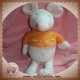 KIABI SOS DOUDOU SOURIS BLANCHE T-SHIRT ORANGE FROMAGE