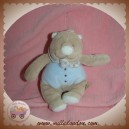 NOUKIE'S SOS DOUDOU OURS NOUKY BINZ BEIGE BLEU HOCHET 11 CM