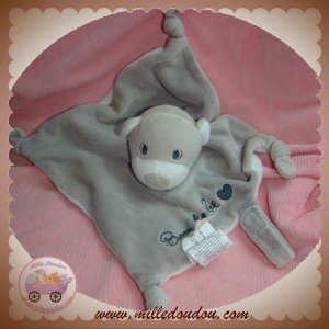 3 SUISSES SOS DOUDOU OURS GRIS PLAT COEUR DO L'ENFANT