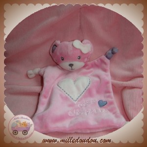 KIMBALOO SOS DOUDOU OURS PLAT ROSE COEUR MISS CHOUPETTE