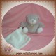 DOUDOU ET COMPAGNIE OURS GRIS MOUCHOIR BLANC 10 CM SOS