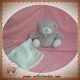 DOUDOU ET COMPAGNIE OURS GRIS MOUCHOIR BLANC 10 CM SOS