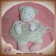 NICOTOY SOS DOUDOU MOUTON BLANC PLAT ROSE GRIS TISSU