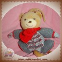 KALOO SOS DOUDOU OURS HIVER GRIS ROUGE MUSICAL