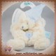 BABYNAT SOS DOUDOU OURS PLAT BLANC POIL BLEU CROIX