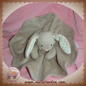 ZARA HOME SOS DOUDOU LAPIN PLAT BEIGE MARRON A POIS