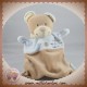 NICOTOY SOS DOUDOU OURS PLAT MARRON BLEU CROIX SOS