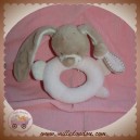 NATTOU SOS DOUDOU LAPIN RIGOLO BEIGE ROSE HOCHET ROND