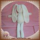 PETIT BATEAU SOS DOUDOU LAPIN BLANC VELOURS YEUX ROSE