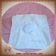 SOS DOUDOU CARRE MOUCHOIR PLAT ECRU BLANC BLEU OURS MILLIERS