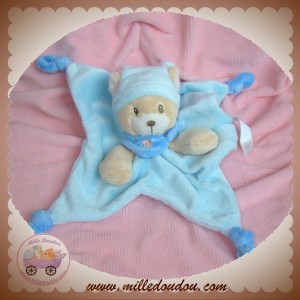 SOS CMI DOUDOU MAX & SAX OURS BEIGE PLAT ETOILE BLEU NOEUD