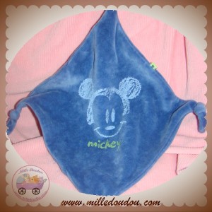 DISNEY SOS DOUDOU MOUCHOIR PLAT BLEU MARINE MICKEY NOEUD